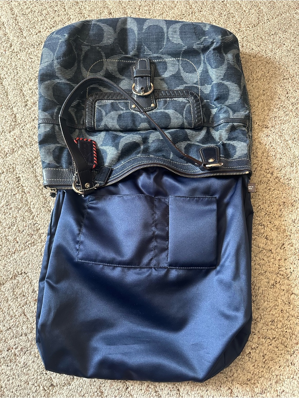 Coach Poppy Denim Signature Optic Tote - Picture 7 of 10